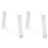 Pieds de table basse en forme de V, 2 pièces, blanc, 60 x (30-31,3) cm, acier 