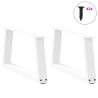 Pieds de table basse en forme de V, 2 pièces, blanc, 60 x (30-31,3) cm, acier 