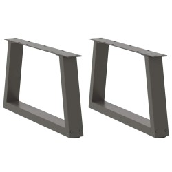 Pieds de table basse en forme de V, 2 pièces, anthracite, 60 x (30-31,3) cm, acier 