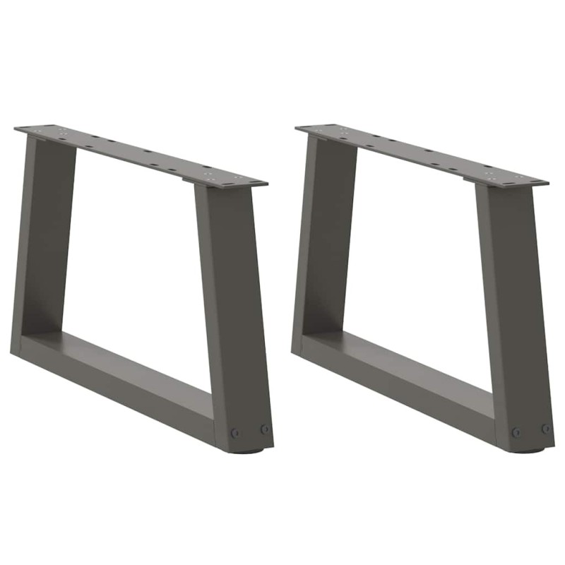 Pieds de table basse en forme de V, 2 pièces, anthracite, 60 x (30-31,3) cm, acier 