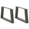 Pieds de table basse en forme de V, 2 pièces, anthracite, 60 x (30-31,3) cm, acier 