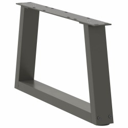 Pieds de table basse en forme de V, 2 pièces, anthracite, 60 x (30-31,3) cm, acier 