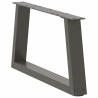 Pieds de table basse en forme de V, 2 pièces, anthracite, 60 x (30-31,3) cm, acier 