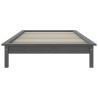 Cadre de lit sans matelas gris bois massif 
