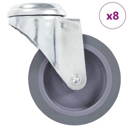 8 pcs Roulettes pivotantes à trou de boulon 75 mm 