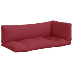 Coussins de palette lot de 3 rouge bordeaux tissu 