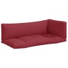 Coussins de palette lot de 3 rouge bordeaux tissu 