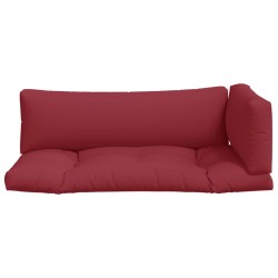 Coussins de palette lot de 3 rouge bordeaux tissu 