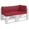 Coussins de palette lot de 3 rouge bordeaux tissu 