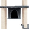 Arbre à chat avec griffoirs en sisal Gris foncé 176 cm 