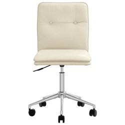 Chaise de salle à manger Crème Similicuir 