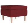 Tabouret avec pieds en bois Rouge bordeaux Tissu 
