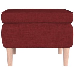 Tabouret avec pieds en bois Rouge bordeaux Tissu 