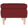 Tabouret avec pieds en bois Rouge bordeaux Tissu 