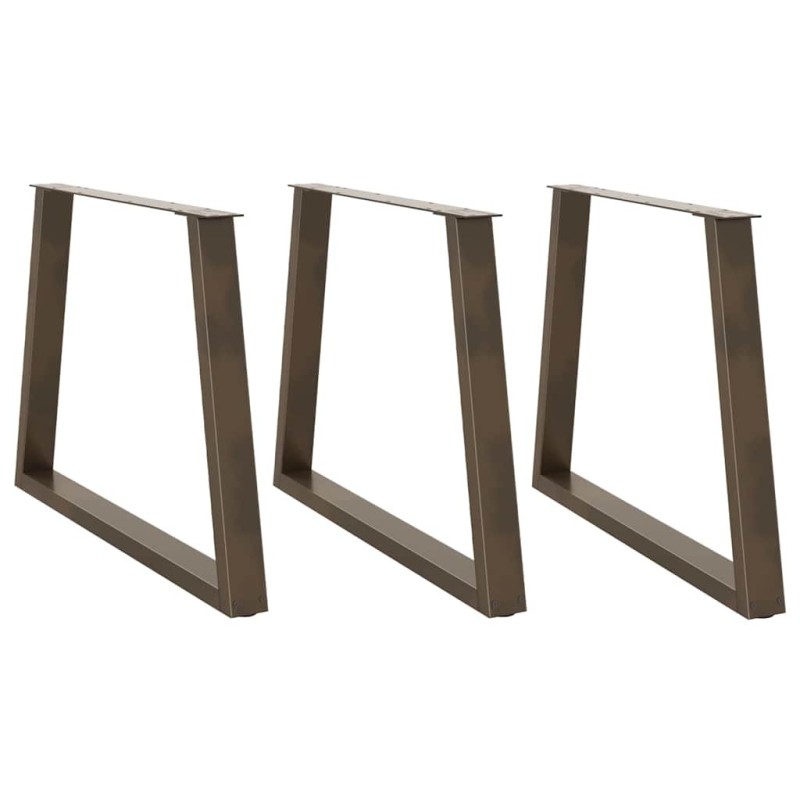 Pieds de table à manger en forme de V, 3 pièces, acier naturel, 100 x (72-73,3) cm 