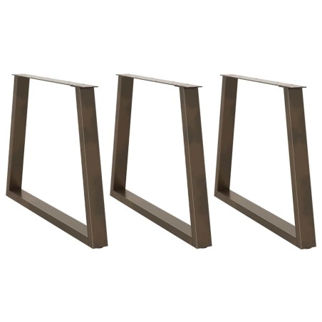 Pieds de table à manger en forme de V, 3 pièces, acier naturel, 100 x (72-73,3) cm 