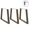 Pieds de table à manger en forme de V, 3 pièces, acier naturel, 100 x (72-73,3) cm 