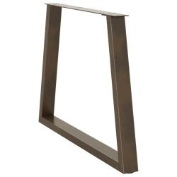 Pieds de table à manger en forme de V, 3 pièces, acier naturel, 100 x (72-73,3) cm 