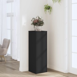 Support pour plantes noir 33x33x100 cm bois d'ingénierie 