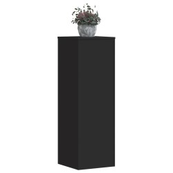 Support pour plantes noir 33x33x100 cm bois d'ingénierie 