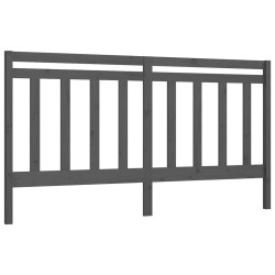 Tête de lit Gris 186x4x100 cm Bois massif de pin 