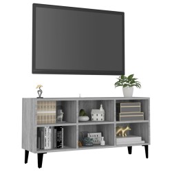 Meuble TV avec pieds en métal Sonoma gris 103,5x30x50 cm 