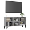 Meuble TV avec pieds en métal Sonoma gris 103,5x30x50 cm 