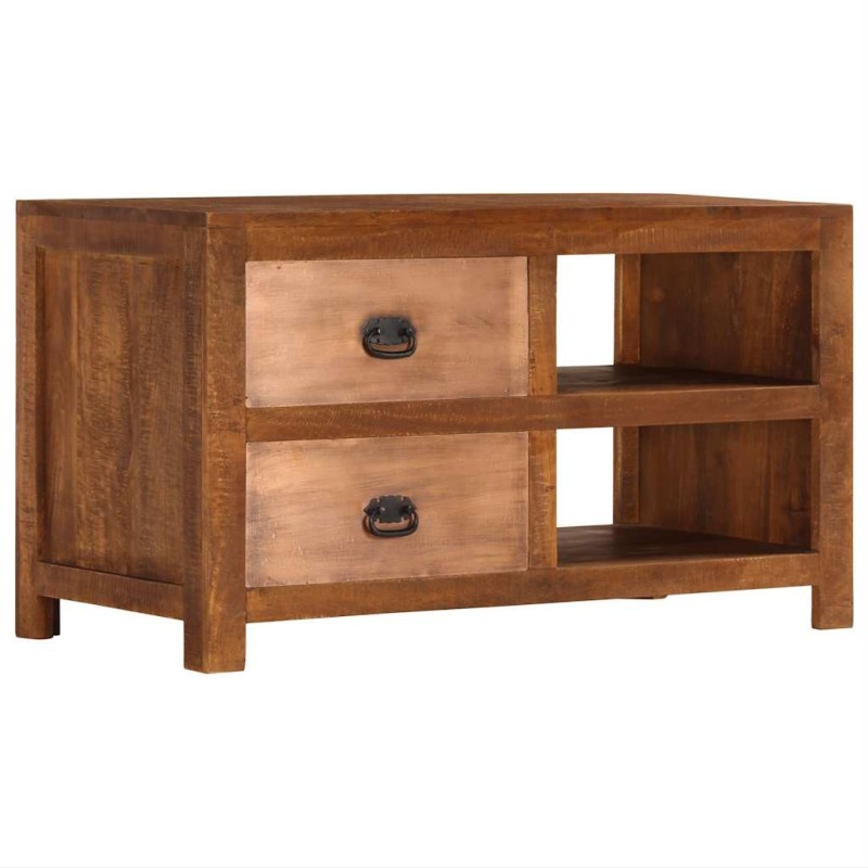 Table basse avec 2 tiroirs 90x40x50 cm bois solide de manguier Table basse avec 2 tiroirs 90x40x50 cm bois solide de manguier