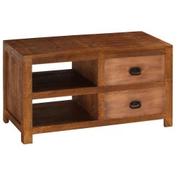 Table basse avec 2 tiroirs 90x40x50 cm bois solide de manguier 