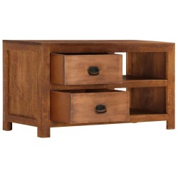 Table basse avec 2 tiroirs 90x40x50 cm bois solide de manguier 