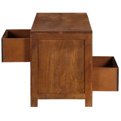 Table basse avec 2 tiroirs 90x40x50 cm bois solide de manguier 