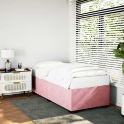 Cadre de lit sans matelas rose 90x190 cm velours 
