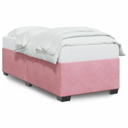 Cadre de lit sans matelas rose 90x190 cm velours 