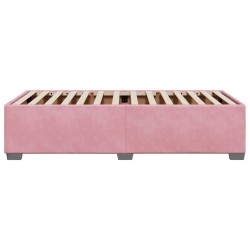 Cadre de lit sans matelas rose 90x190 cm velours 