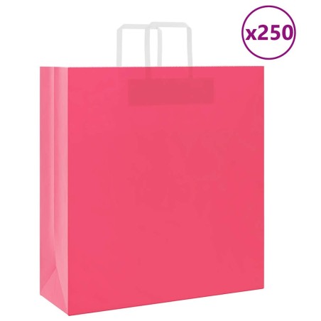 Sacs en papier 250 pcs avec poignées rose 45x17x48 cm 