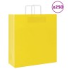 Sacs en papier 250 pcs avec poignées jaune 45x17x48 cm 