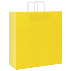 Sacs en papier 250 pcs avec poignées jaune 45x17x48 cm 