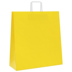 Sacs en papier 250 pcs avec poignées jaune 45x17x48 cm 