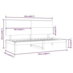 Lit de jour sans matelas 80x200 cm bois de pin massif 