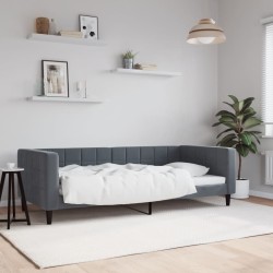 Lit de repos gris foncé 90x190 cm velours 