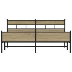 Cadre de lit en métal sans matelas chêne sonoma 183x213 cm 