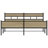 Cadre de lit en métal sans matelas chêne sonoma 183x213 cm 