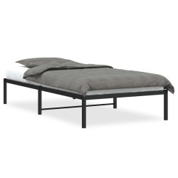Cadre de lit métal sans matelas noir 100x200 cm 