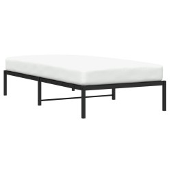 Cadre de lit métal sans matelas noir 100x200 cm 