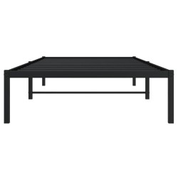 Cadre de lit métal sans matelas noir 100x200 cm 