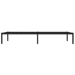 Cadre de lit métal sans matelas noir 100x200 cm 