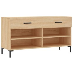 Banc à chaussures chêne sonoma 102x35x55 cm bois d'ingénierie 