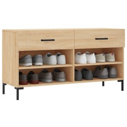 Banc à chaussures chêne sonoma 102x35x55 cm bois d'ingénierie 