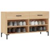 Banc à chaussures chêne sonoma 102x35x55 cm bois d'ingénierie 