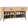 Banc à chaussures chêne sonoma 102x35x55 cm bois d'ingénierie 